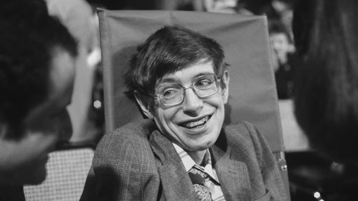 Photo of Stephen Hawking in 1979 in Princeton, New Jersey.